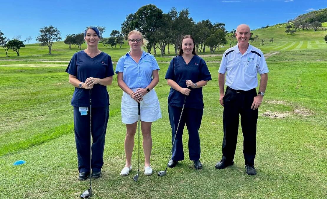 Midwife Margaret Binskin, Crescent Head Country Club Director Philippa Burke, Midwifery
Educator Broni Brenton, and Club Secretary Manager Colan Ryan. Picture supplied